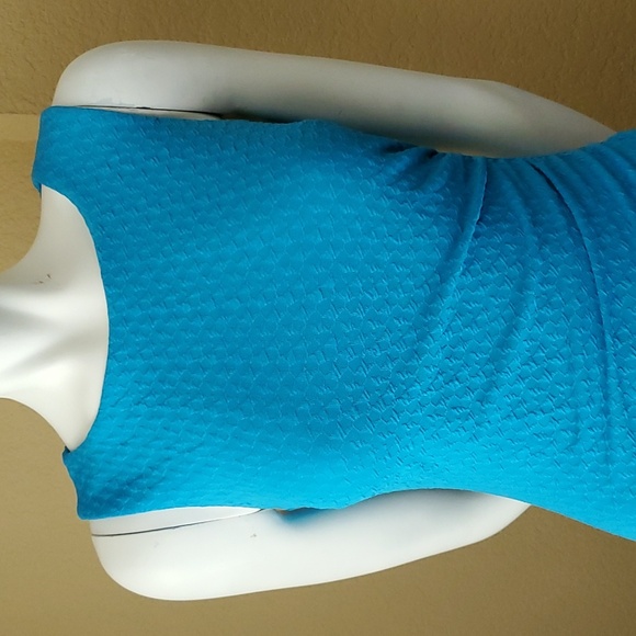 BISOU BISOU Michele Bohbot Turquoise Ruched Sleeveless Bodycon Dress SIZE: 2 - Picture 2 of 10